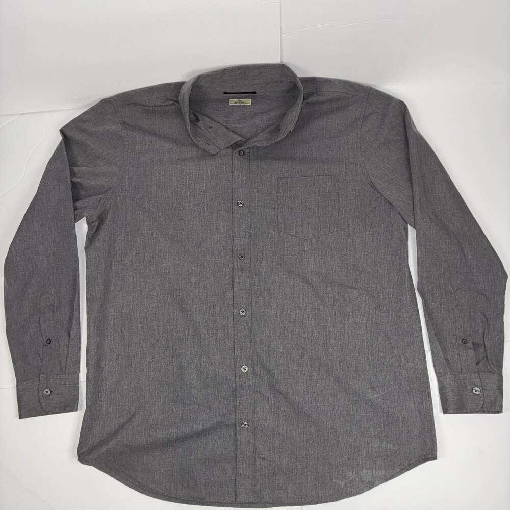 North Hudson Men's Gray Long Sleeve Button Down Shirt Size XL